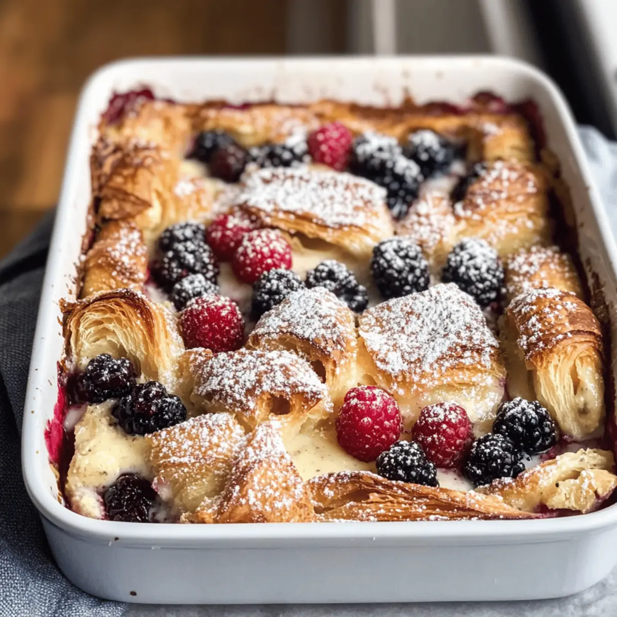 Süßer Croissant-Frühstücksauflauf für gemütliche Morgen