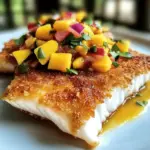 Kokosnussbrotfisch mit Mangosalsa