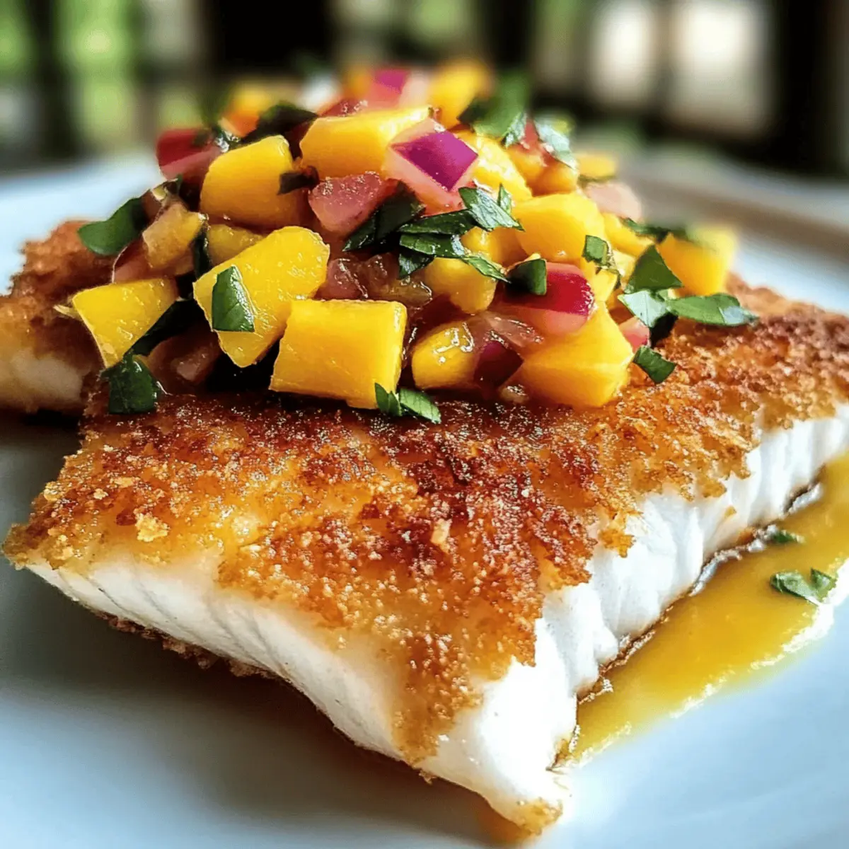 Kokosnussbrotfisch mit Mangosalsa einfach genießen