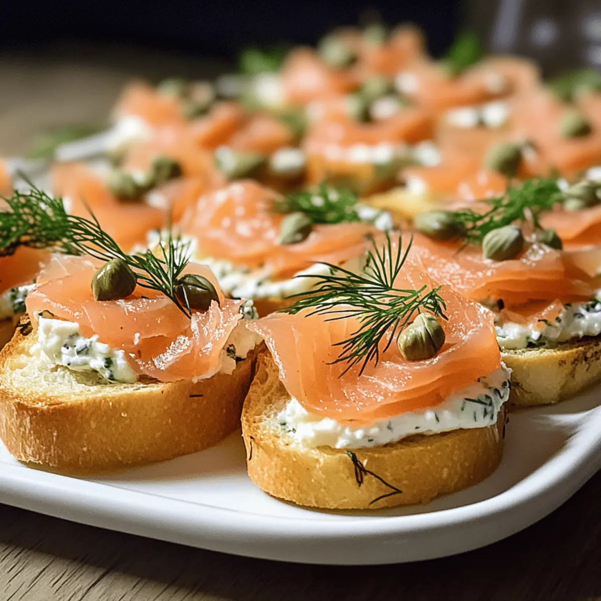 Geräucherter Lachs Crostini für elegante Partys