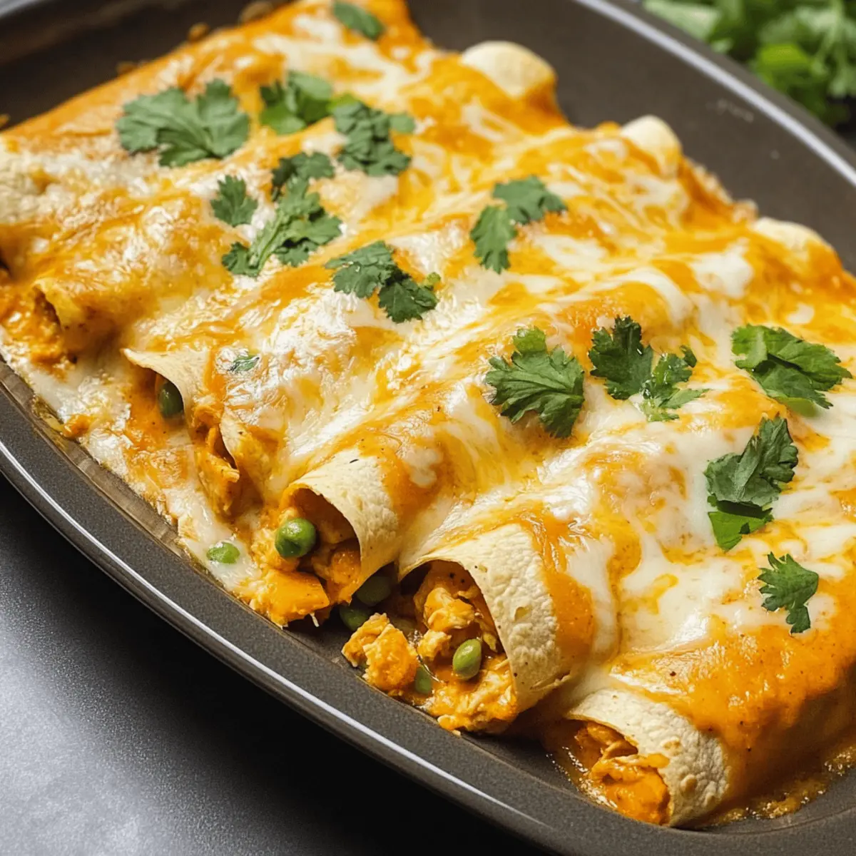 Cremige Kürbis-Hühnchen-Enchiladas mit Twist