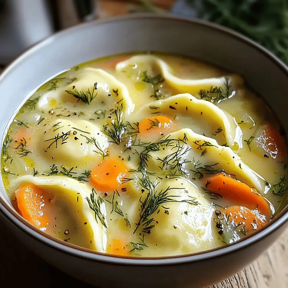 Dill Pierogi Suppe für Herzliche Abende