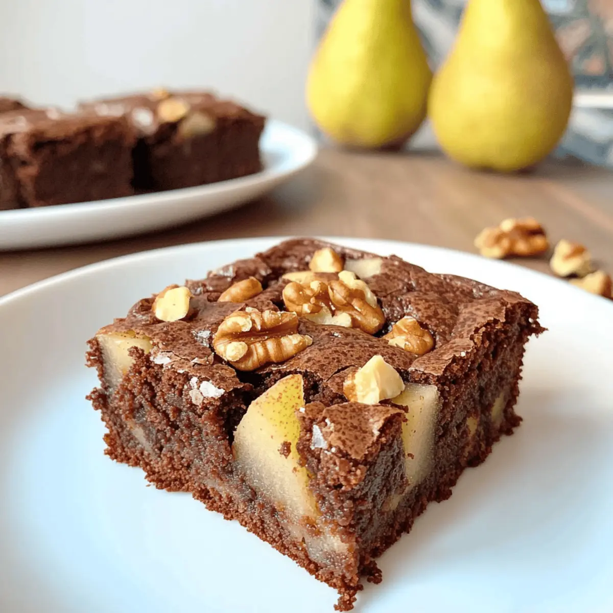 Walnussbrownies mit Birnen – Der perfekte Herbstgenuss