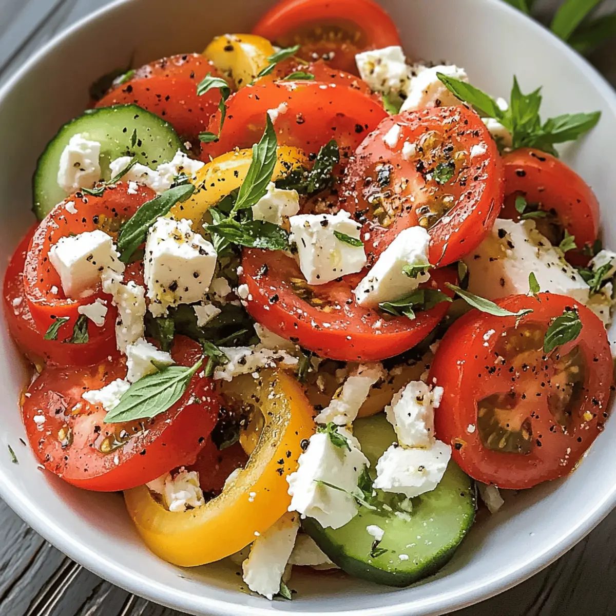 Tomatensalat mit Feta Käse für frische Genussmomente