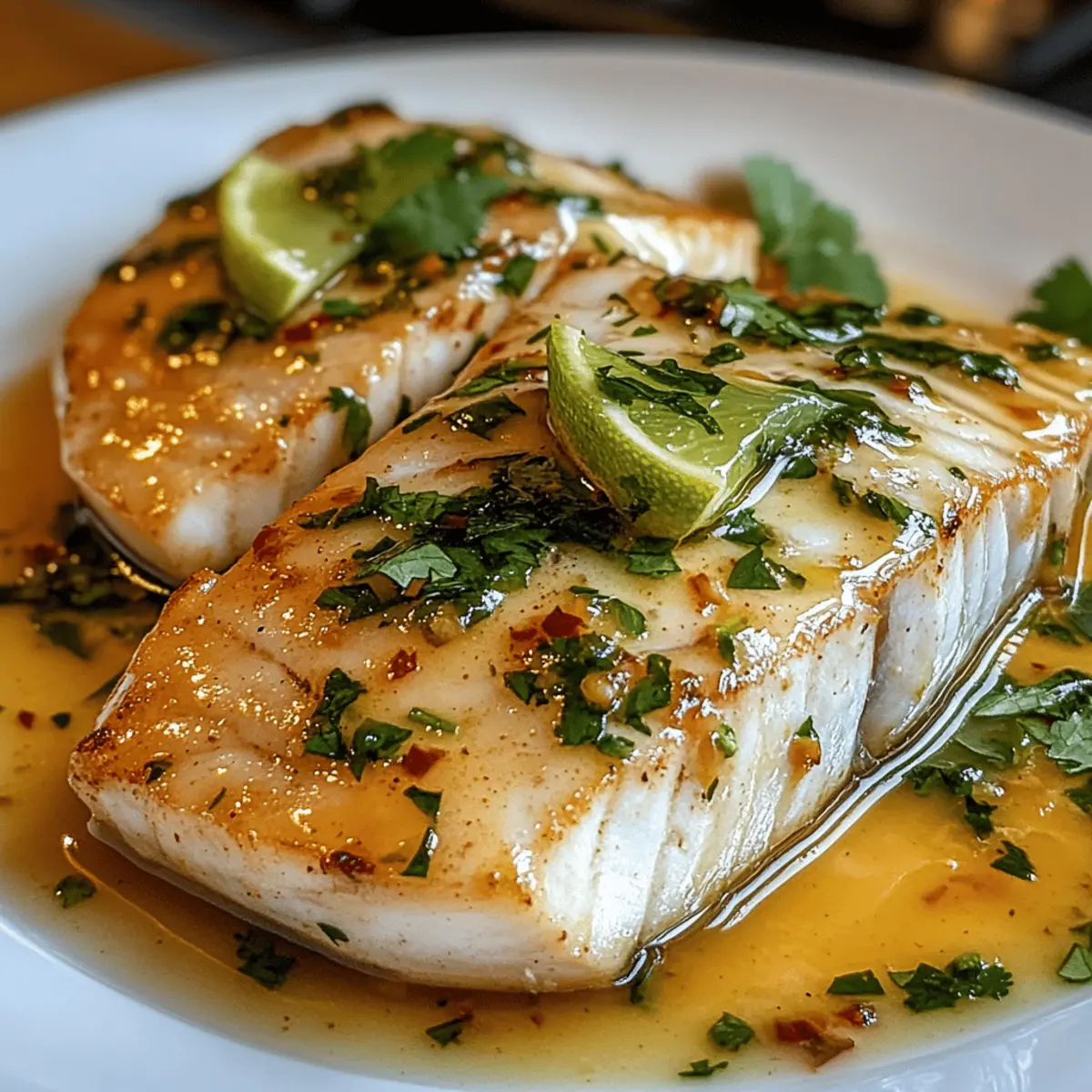 Kokosnuss Limetten Fisch mit Knoblauchbutter für Zuhause