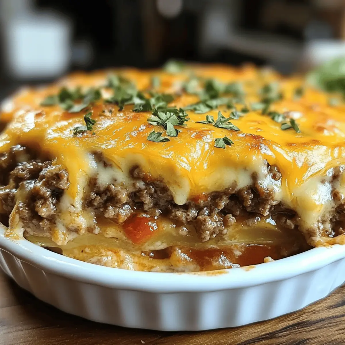 Der beste Low Carb Cheeseburger-Auflauf mit Hackfleisch