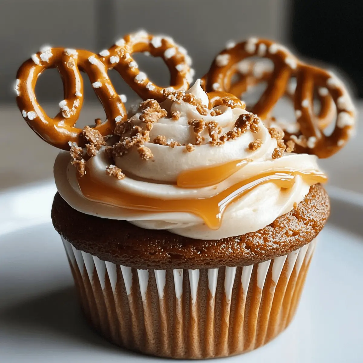 Gesalzene Karamellbrezel Cupcakes für echte Genussmomente