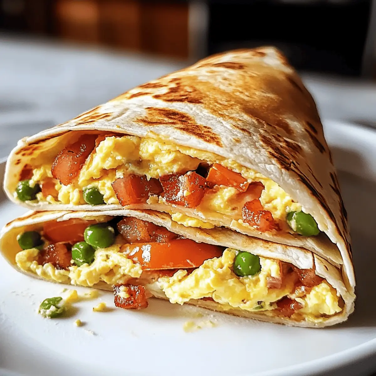 Bacon-Tomaten-Crunch-Wrap mit Rührei und Crème Fraîche