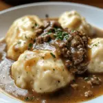 Rinderhackfleisch und Knödel