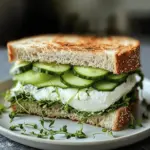 Mozzarella-Gurken-Sandwich mit Kresse