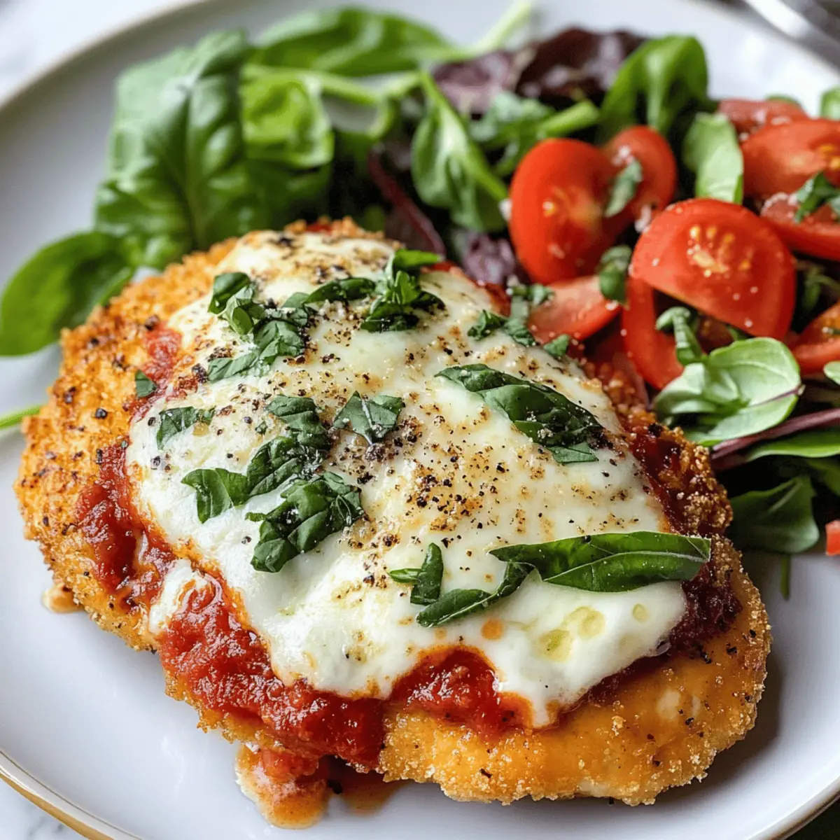 Knuspriges gesundes Hähnchen Parmesan schnell zubereitet