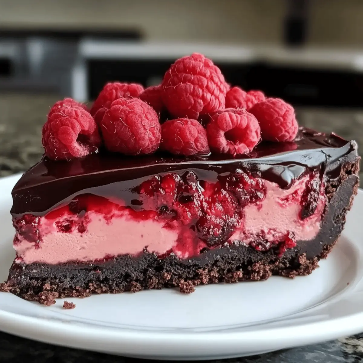 Dunkle Schokoladen-Himbeer-Cheesecake Genießen