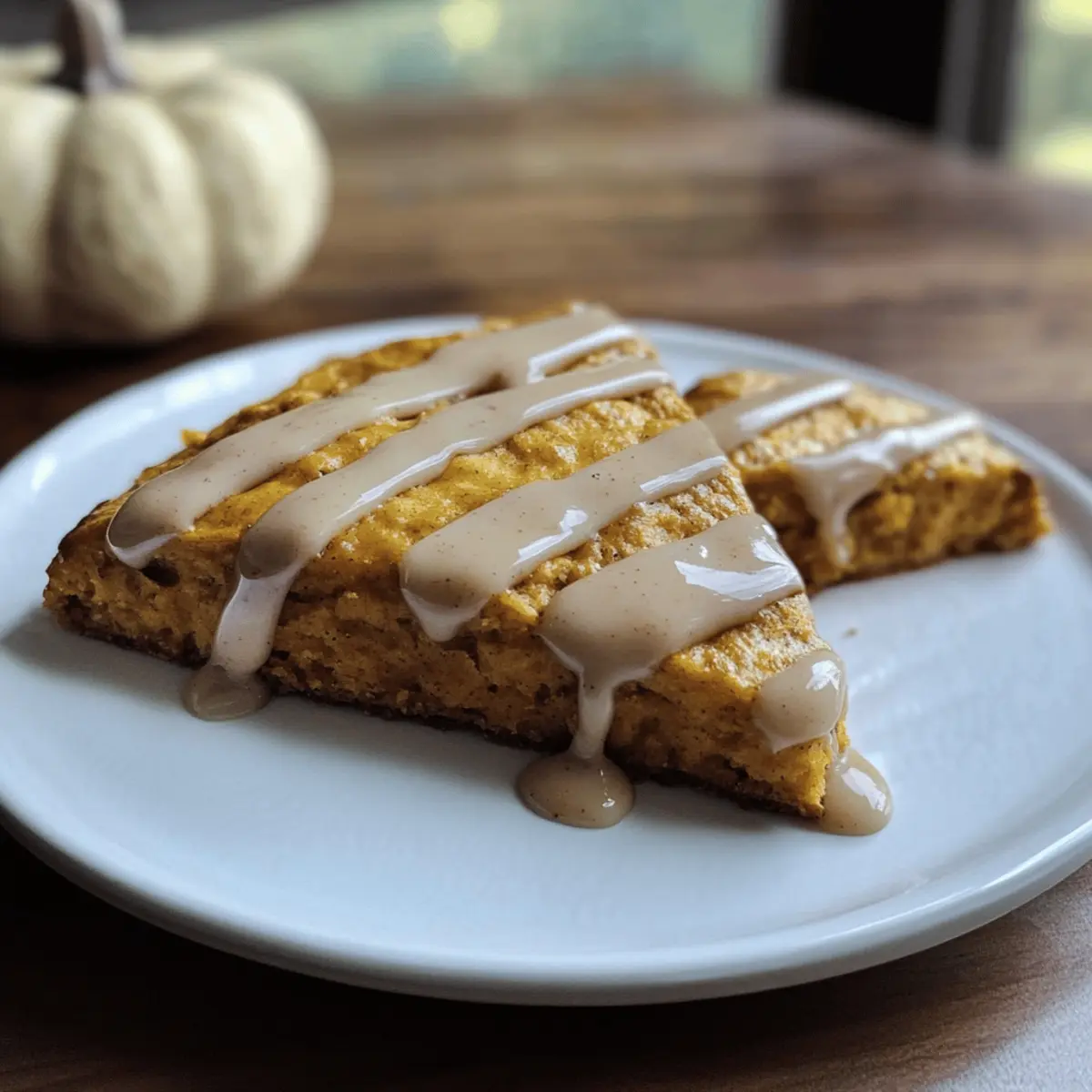 Frisch gemahlene Kürbis-Scones mit Kürbis-Drizzle