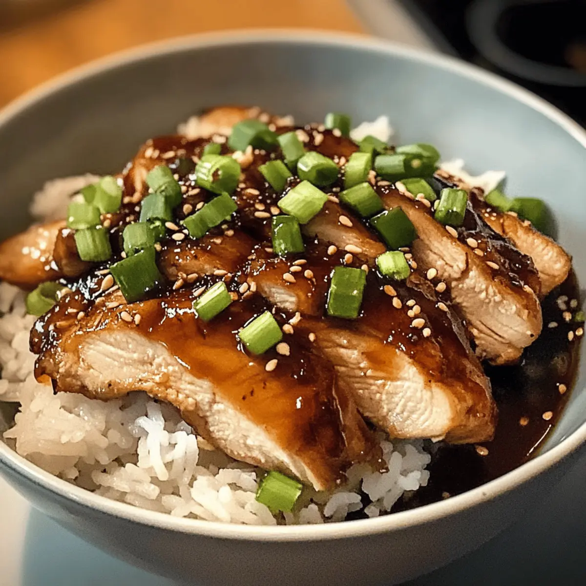 Karamellisierte Soja-Hähnchen im Ingwer-Knoblauch-Bett