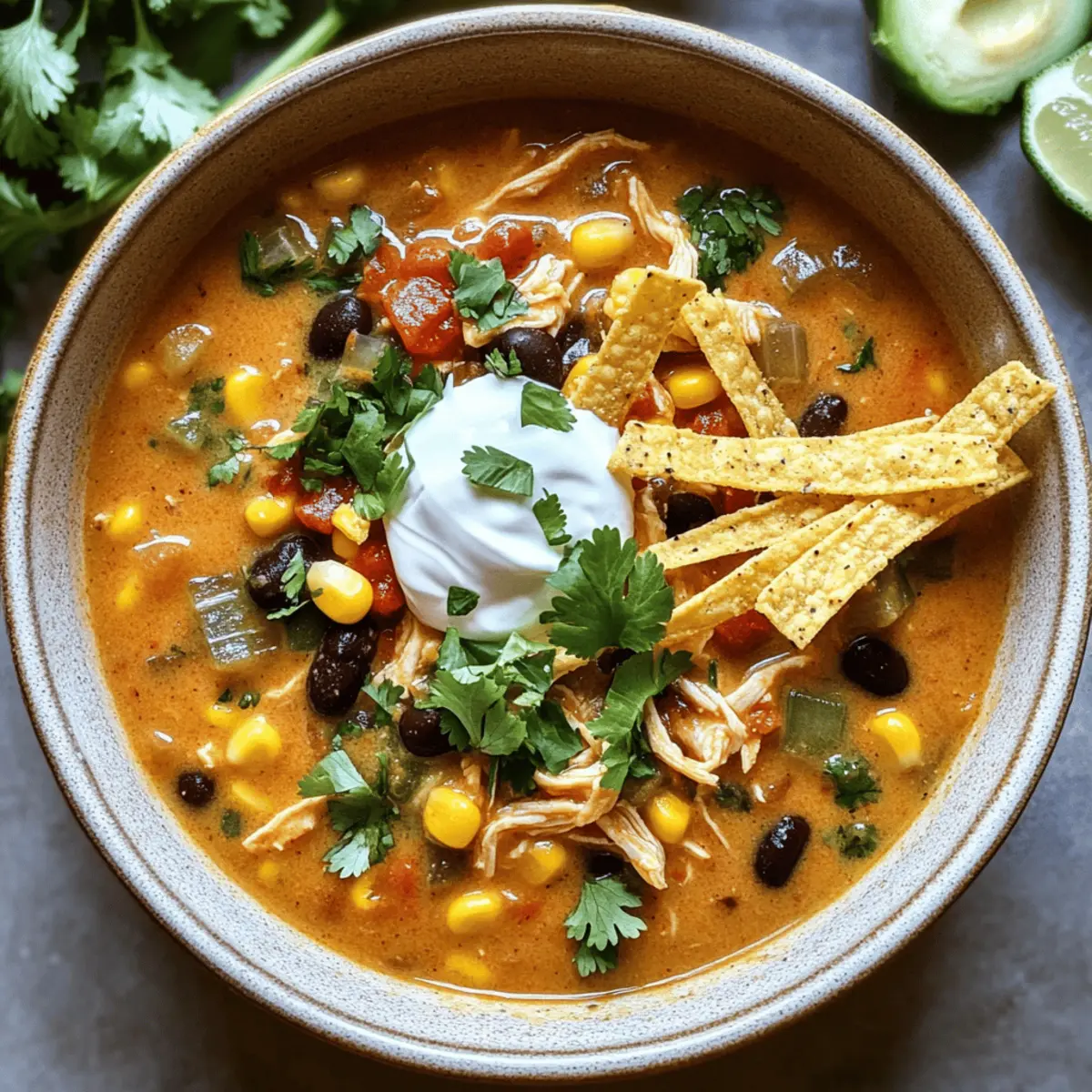Cremige Hähnchen-Enchilada-Suppe für gemütliche Abende