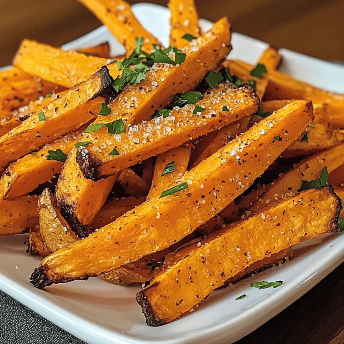 Knusprige Ofen gebackene Süßkartoffel Pommes für jeden Tag