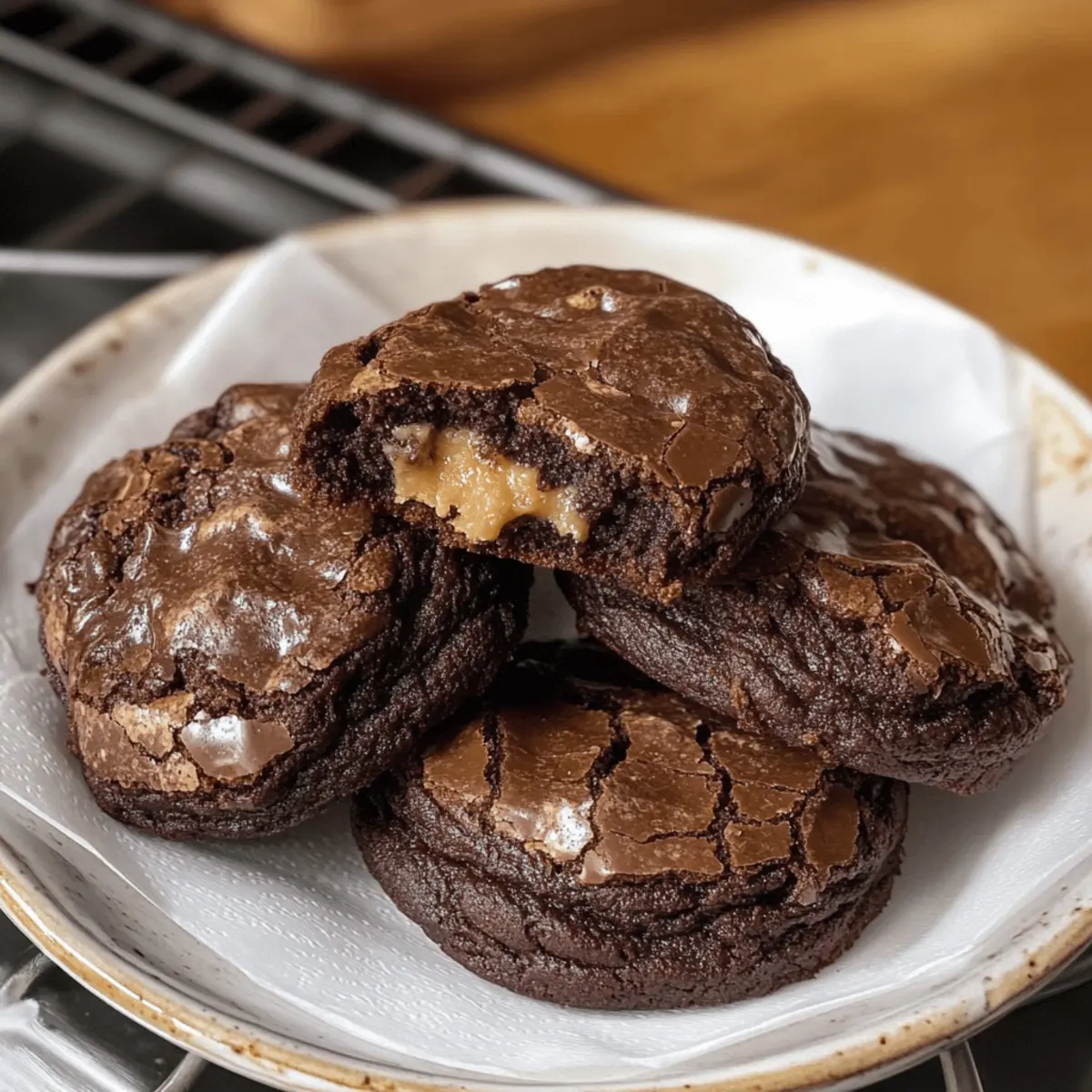 Erdnussbutter gefüllte Brownie-Kekse für Schokoladenliebhaber