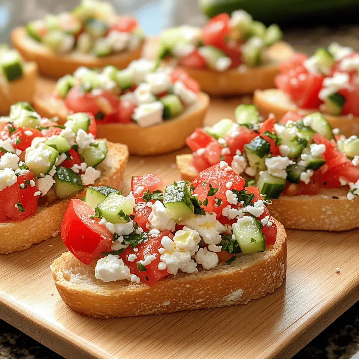 Griechische Bruschetta mit frischen Zutaten