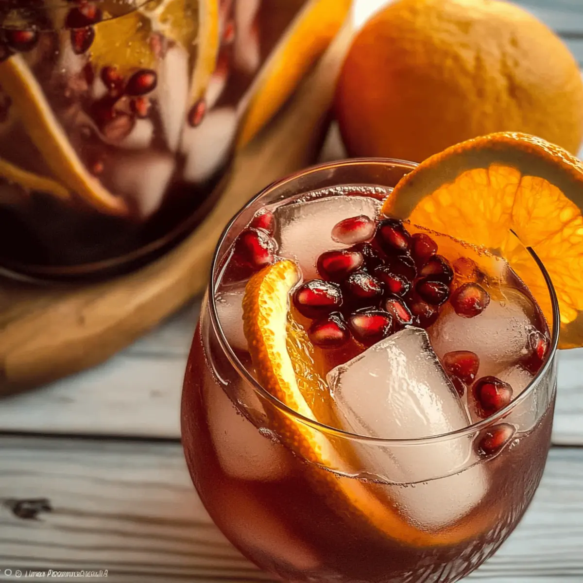 Granatapfel und Blutorange Rosé Sangria für Feste