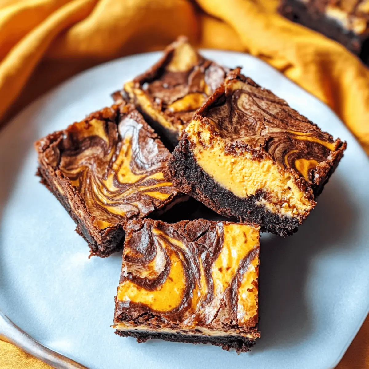 Kürbis Käsekuchen Brownies für den Herbstgenuss