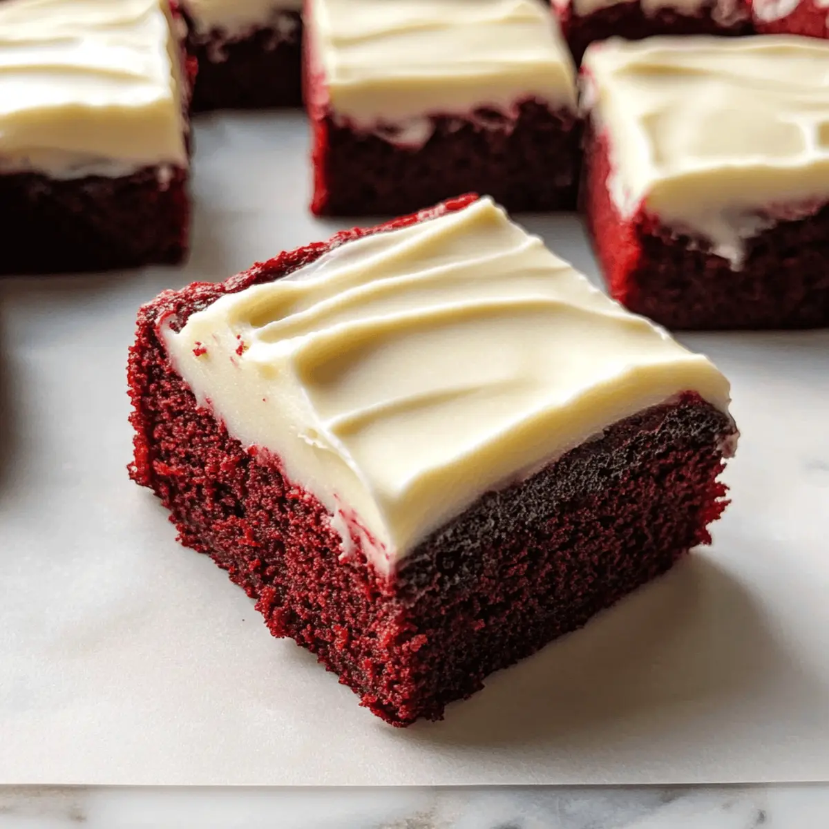 Rote Samt Brownies mit cremigem Käse-Frosting