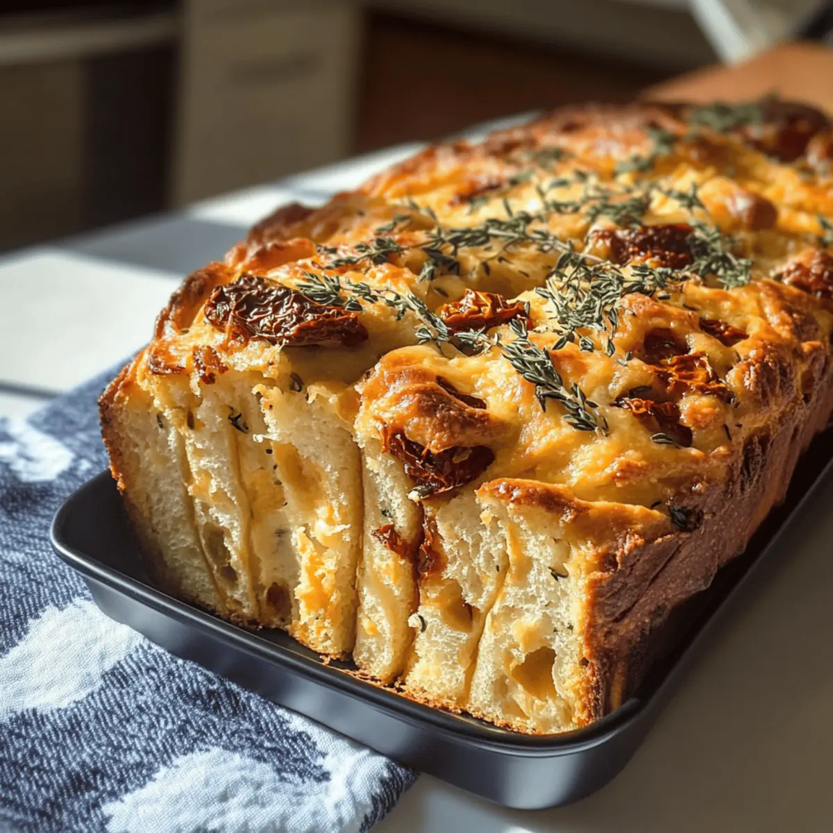 Sonnentrocknete Tomate, Thymian & Cheddar-Laib selbst machen