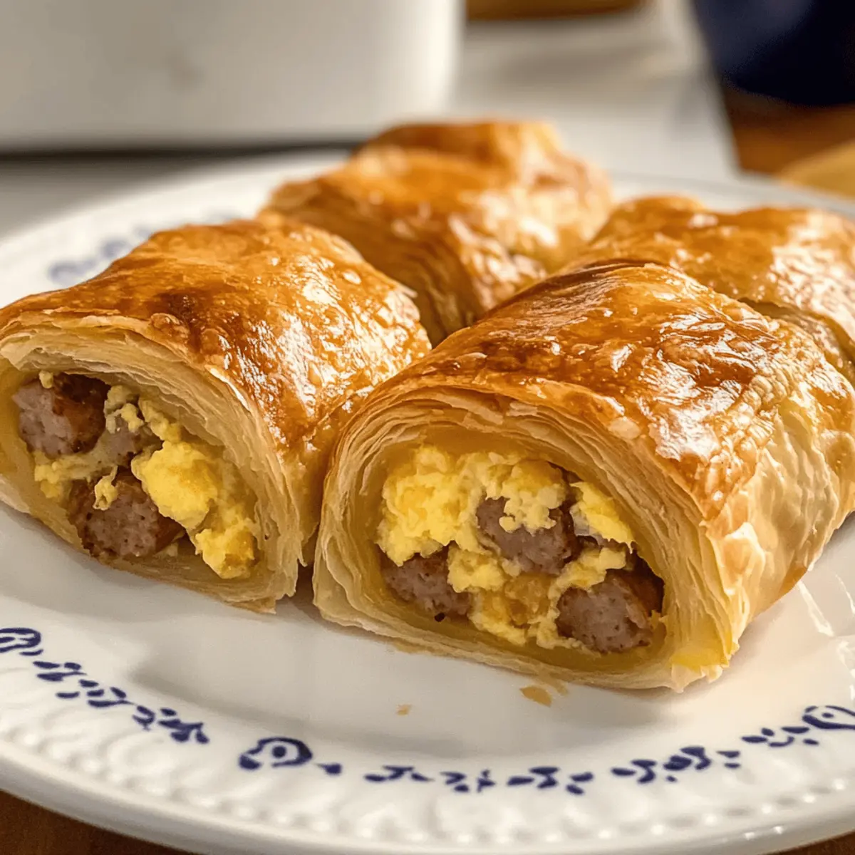 Wurst Eier Frühstück Roll-Ups für den perfekten Morgen