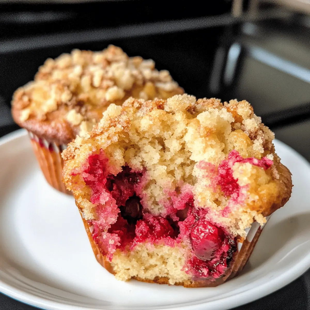 Himbeer-Muffins mit knusprigem Streuseltopper