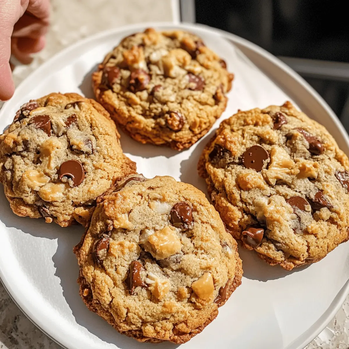 Levain Kokosnuss Karamell Kekse Rezept für Zuhause