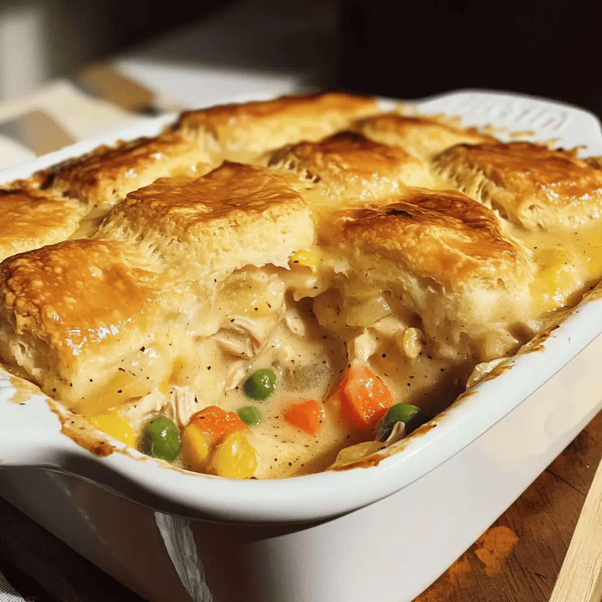 Hühnchen-Pot-Pie-Auflauf für gemütliche Abende