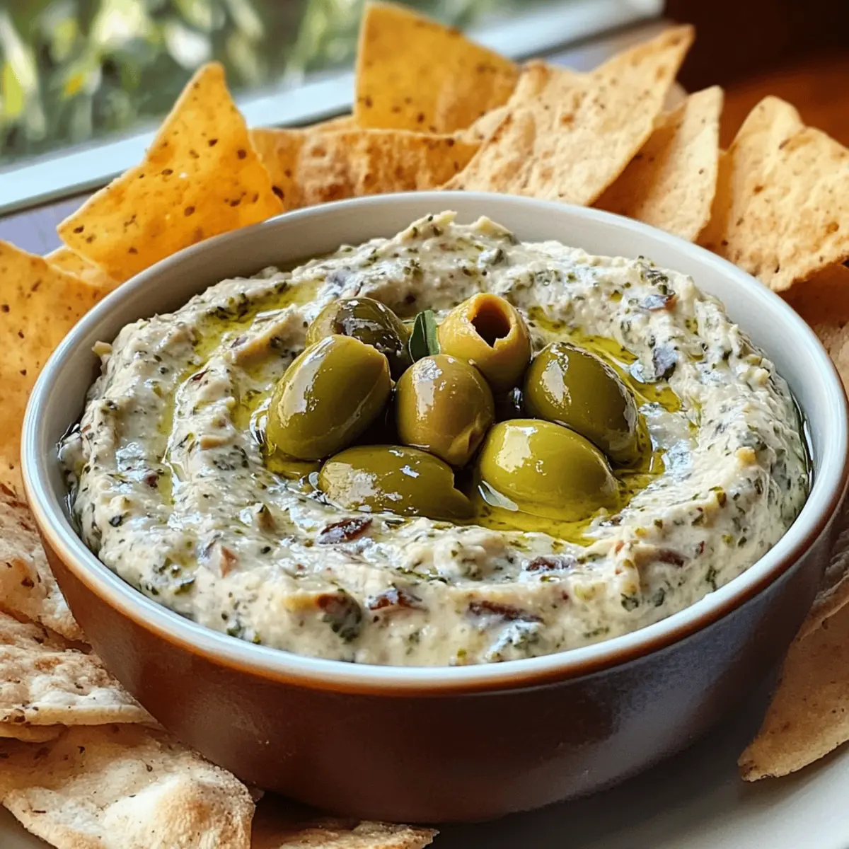 2-Minuten-Grüner-Oliven-Dip für schnelle Snacks
