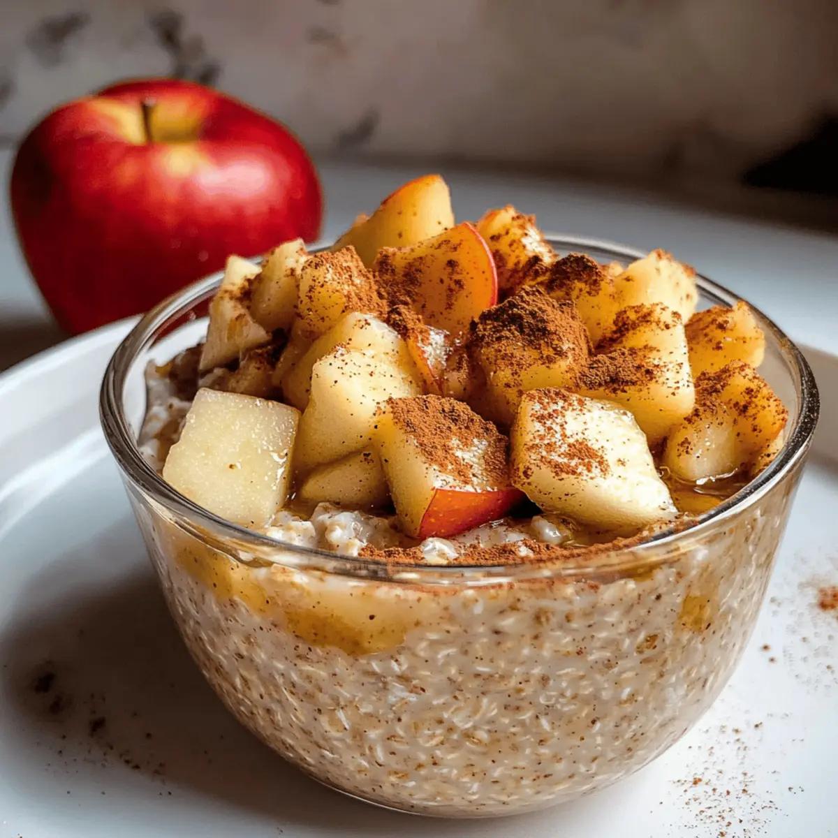 Apfel Zimt Übernacht Haferflocken für gesunde Morgen