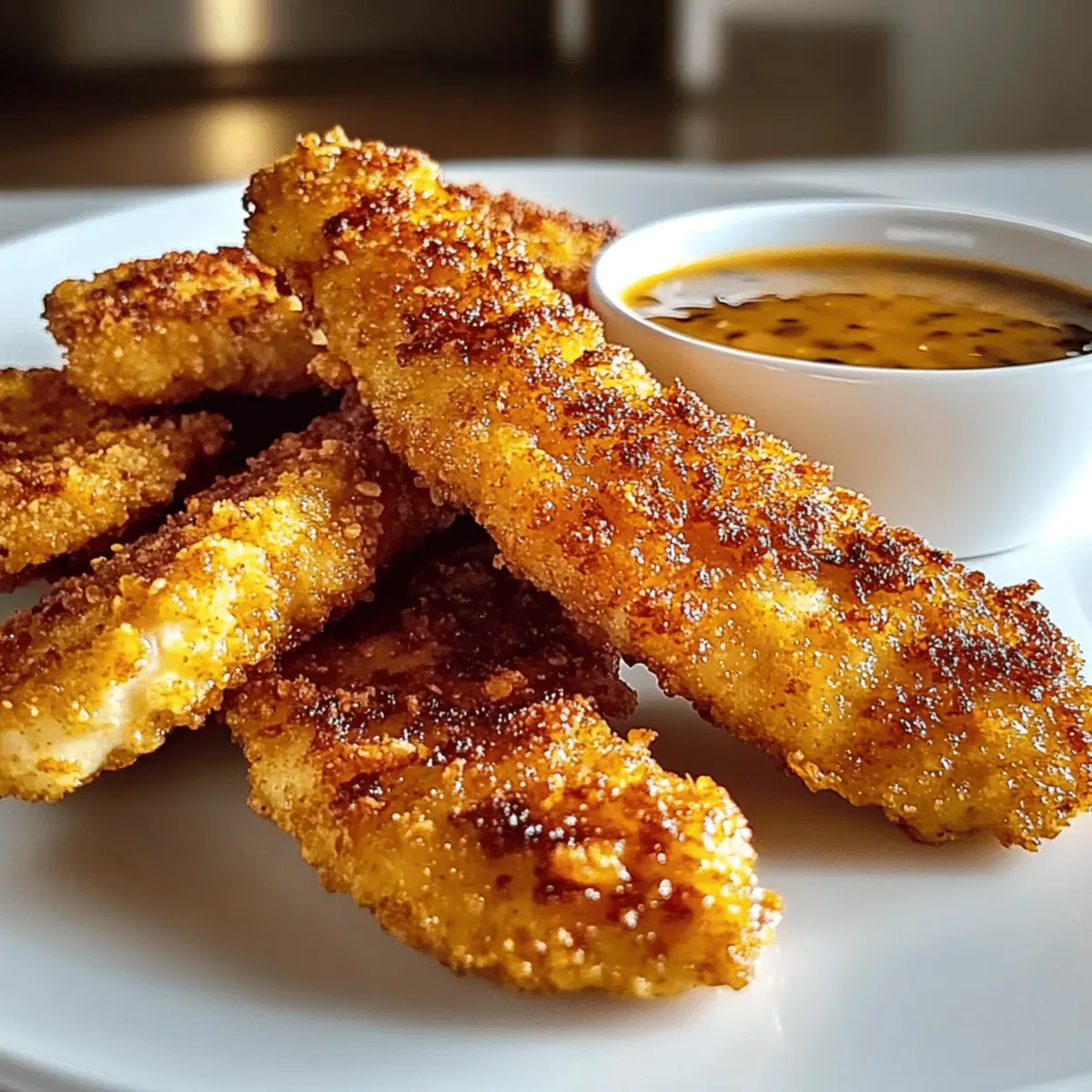 Knusprige Hähnchenstreifen mit Honig-Senf-Dip