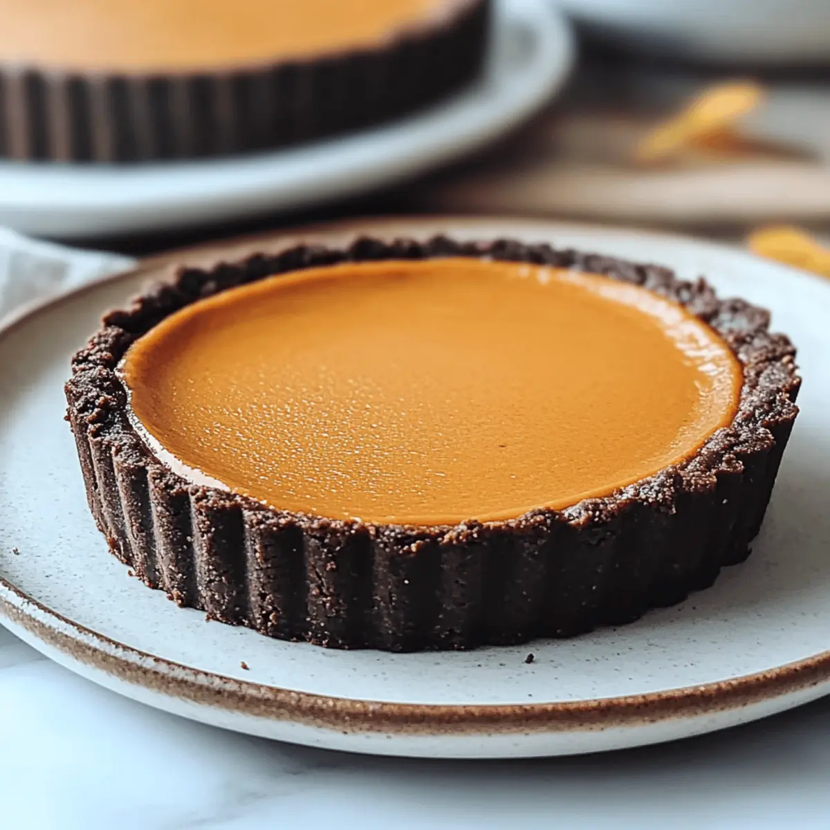 Einfacher Dunkler Schokoladen-Kürbis-Tarte Genuss