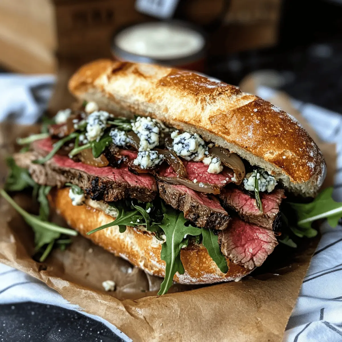 Marinierter Flankensteak-Sandwich für Feinschmecker