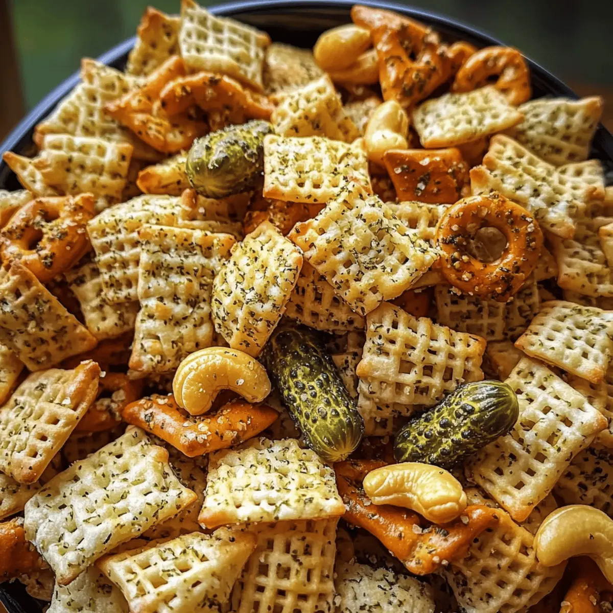 Dillgurken Chex Mix - Knackiger Snack für jede Party