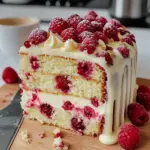Weißer Schokoladen Himbeer Kuchen