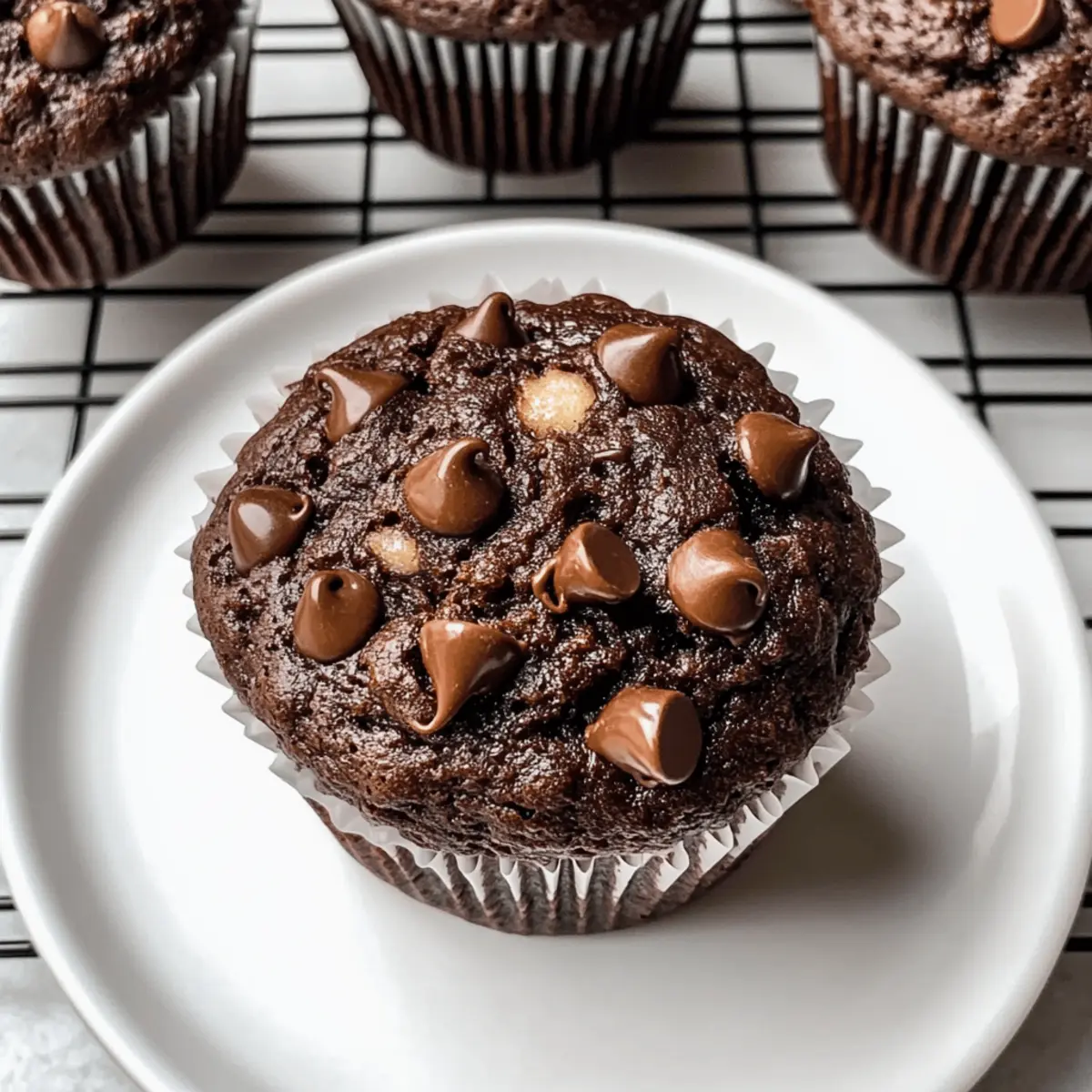 Doppelte Schokoladen-Bananenmuffins für Schokoladenliebhaber