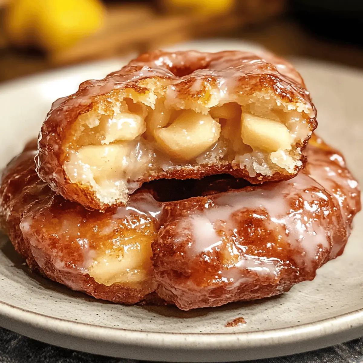 Bäckerei Stil Apfel Fritter Donuts selber machen