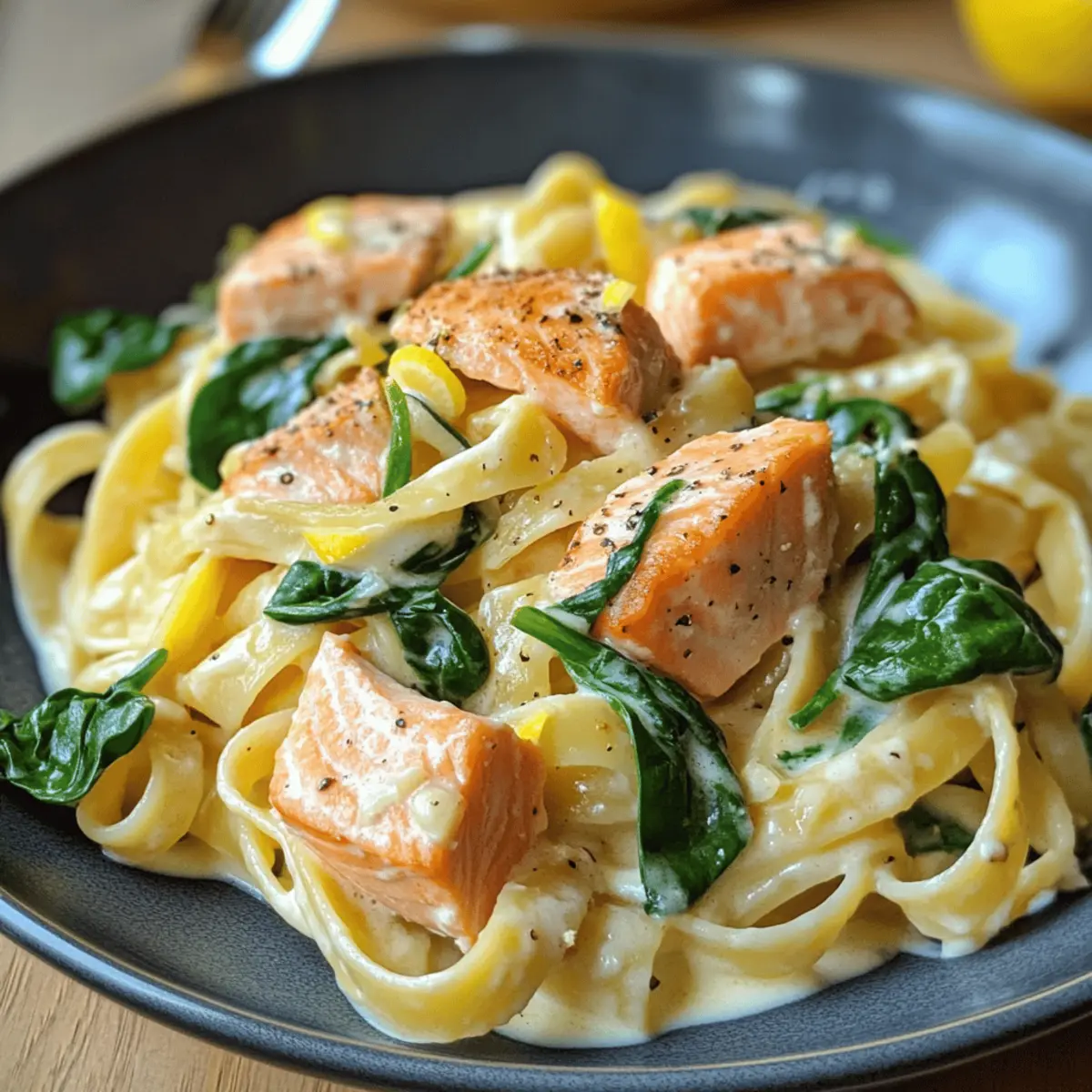 15-Minuten cremige Lachs-Linguine für schnelles Dinner