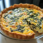 Hüttenkäse und Spinat Krustenlose Quiche