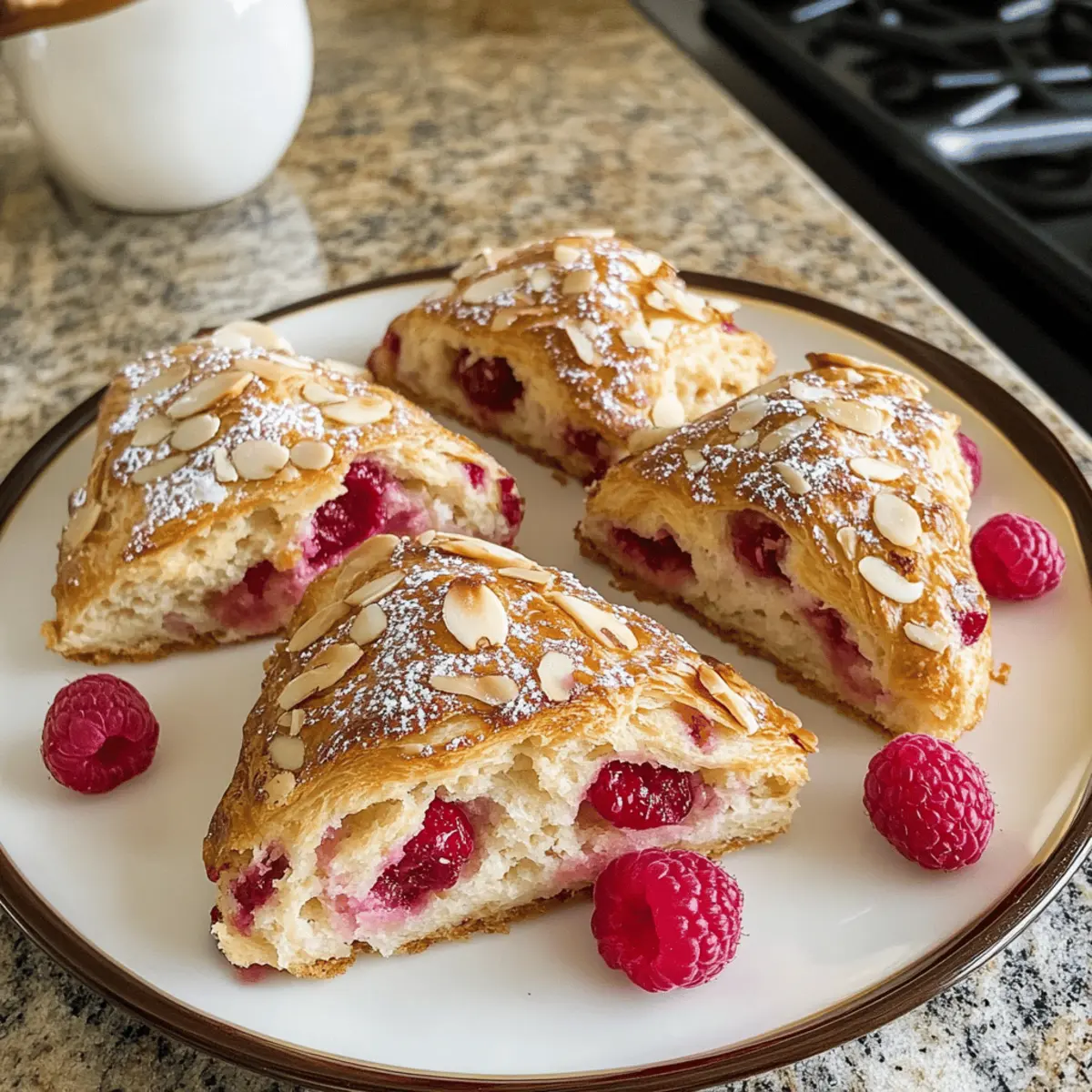 Mandelcroissant Himbeerscones
