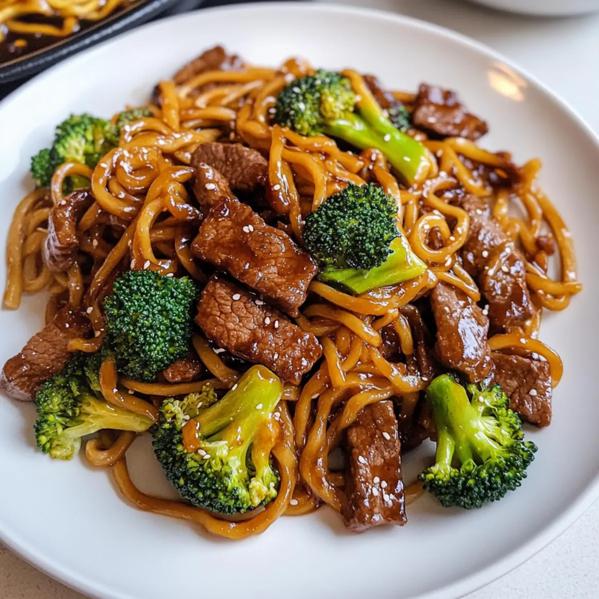 Rindfleisch und Brokkoli Lo Mein Nudeln einfach zubereiten