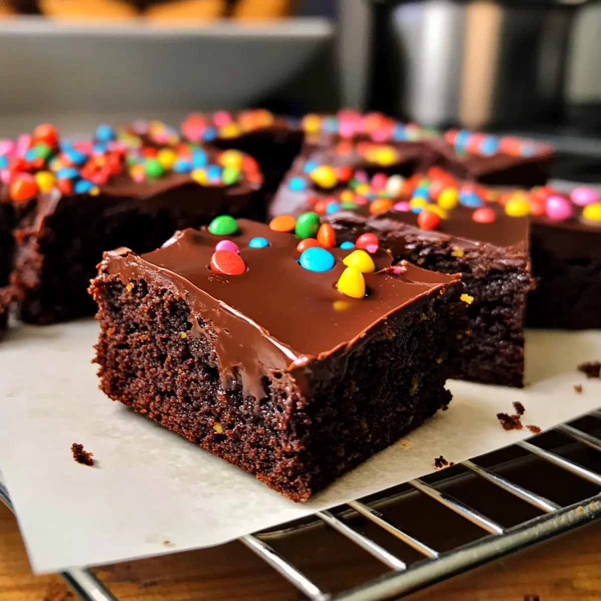 Schokoladen-Ganache-Brownies für Fudgy Glücksmomente