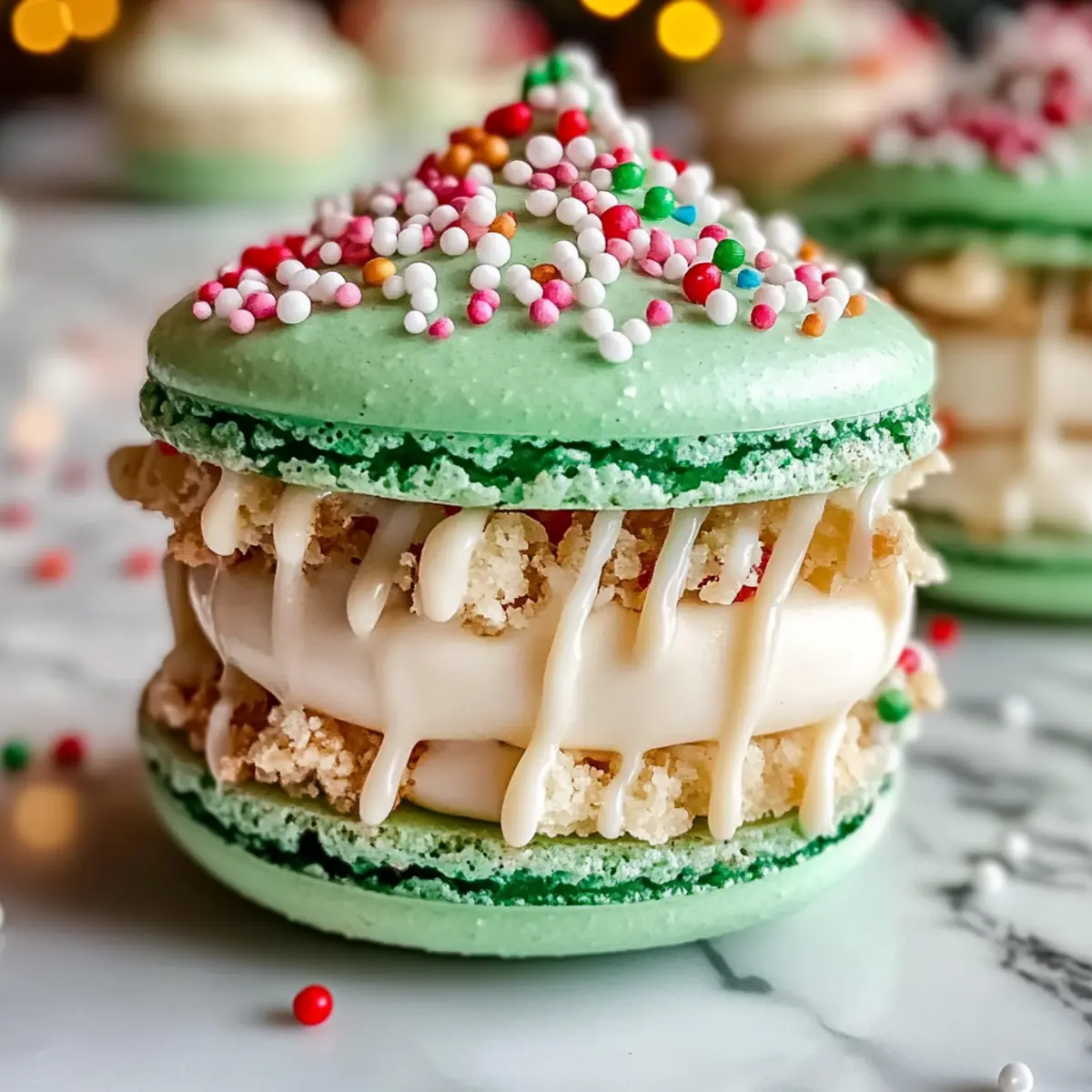 Weihnachtsbaumkuchen Macarons: Leckere Festtagsüberraschung