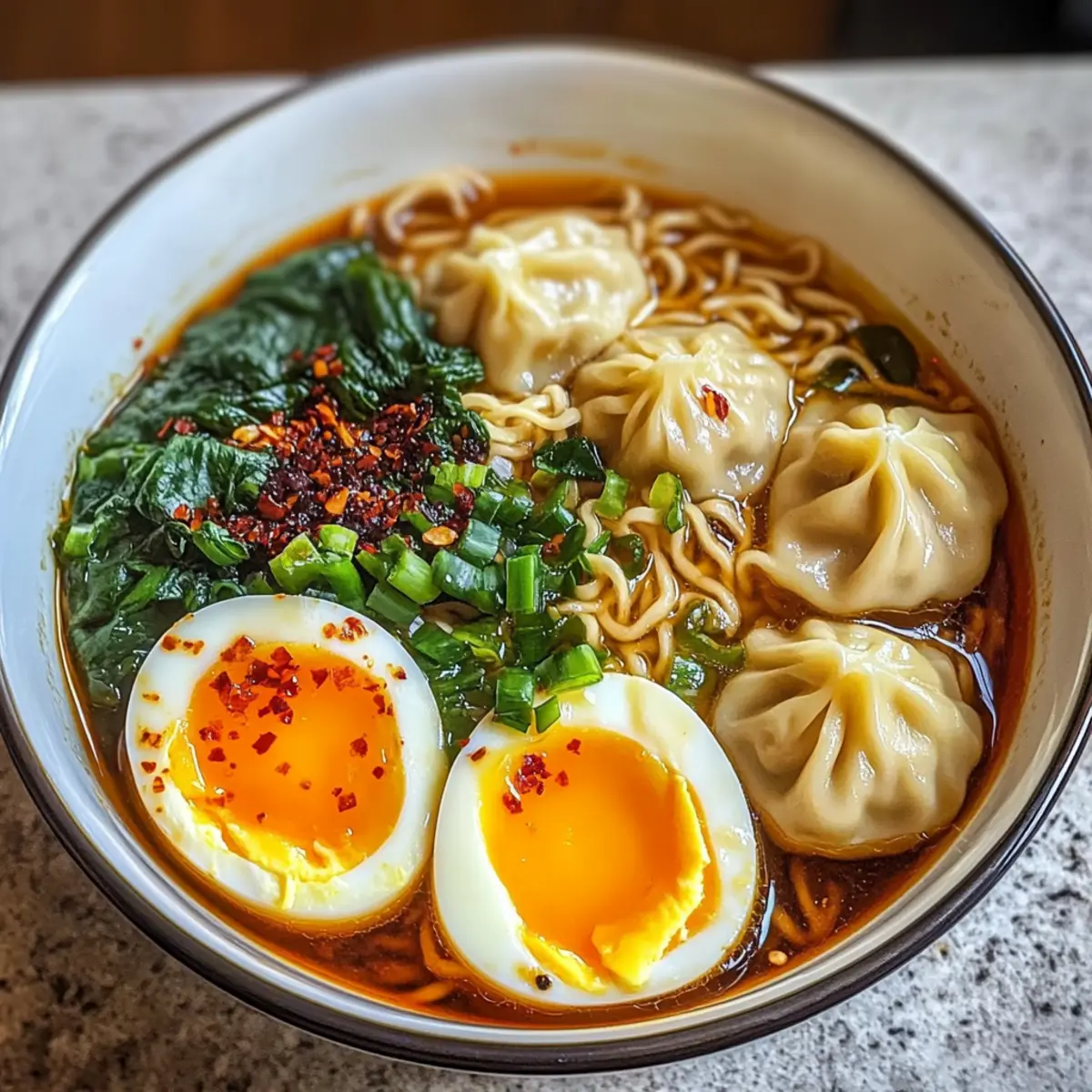 Teigtaschen Ramen Schüssel für dein Wohlbefinden
