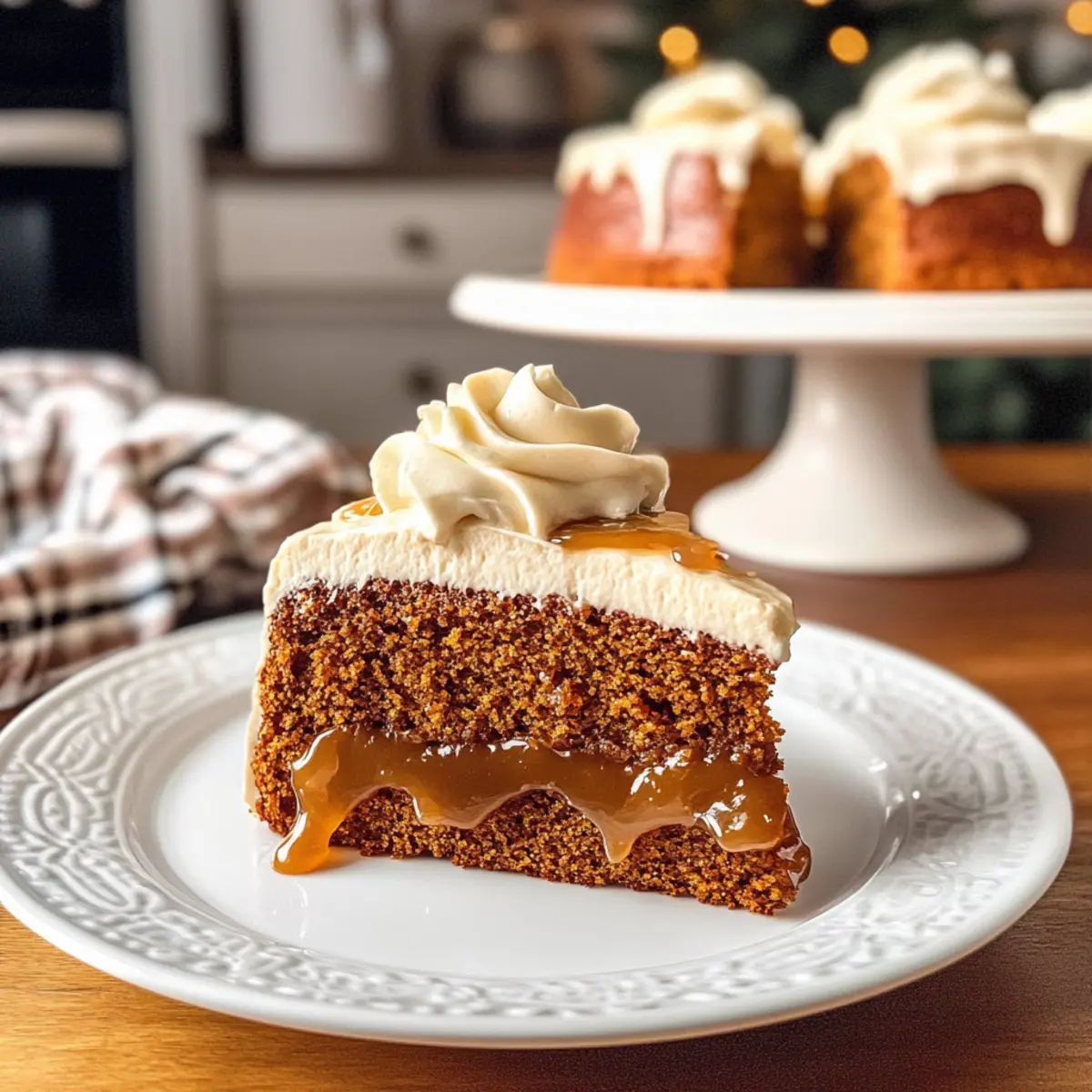 Lebkuchen Kuchen mit cremigem Frischkäse-Topping
