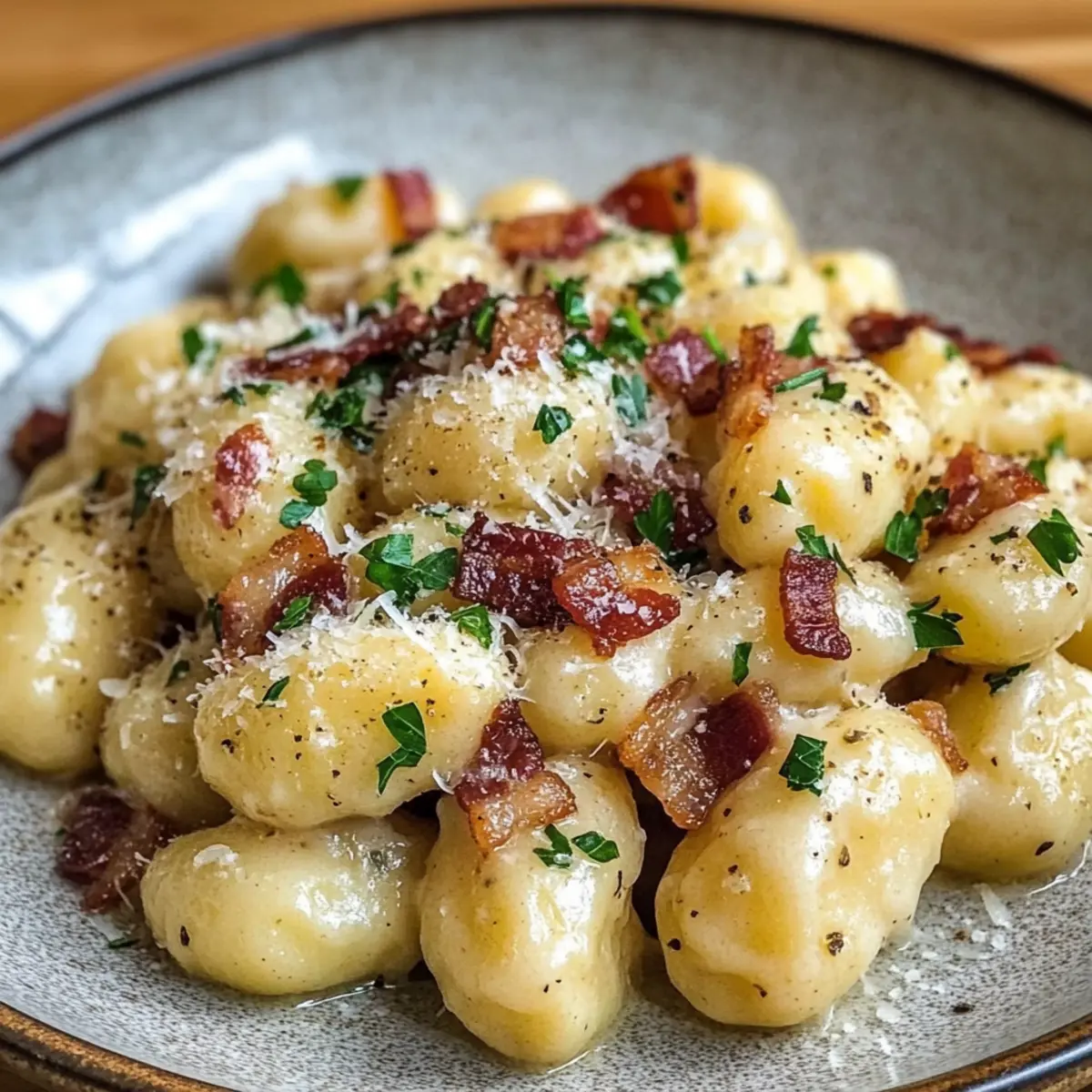 Gnocchi Carbonara mit Speck & Parmesan für Genussmomente