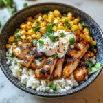 Strassenmais Hühnchen Reis Schüssel