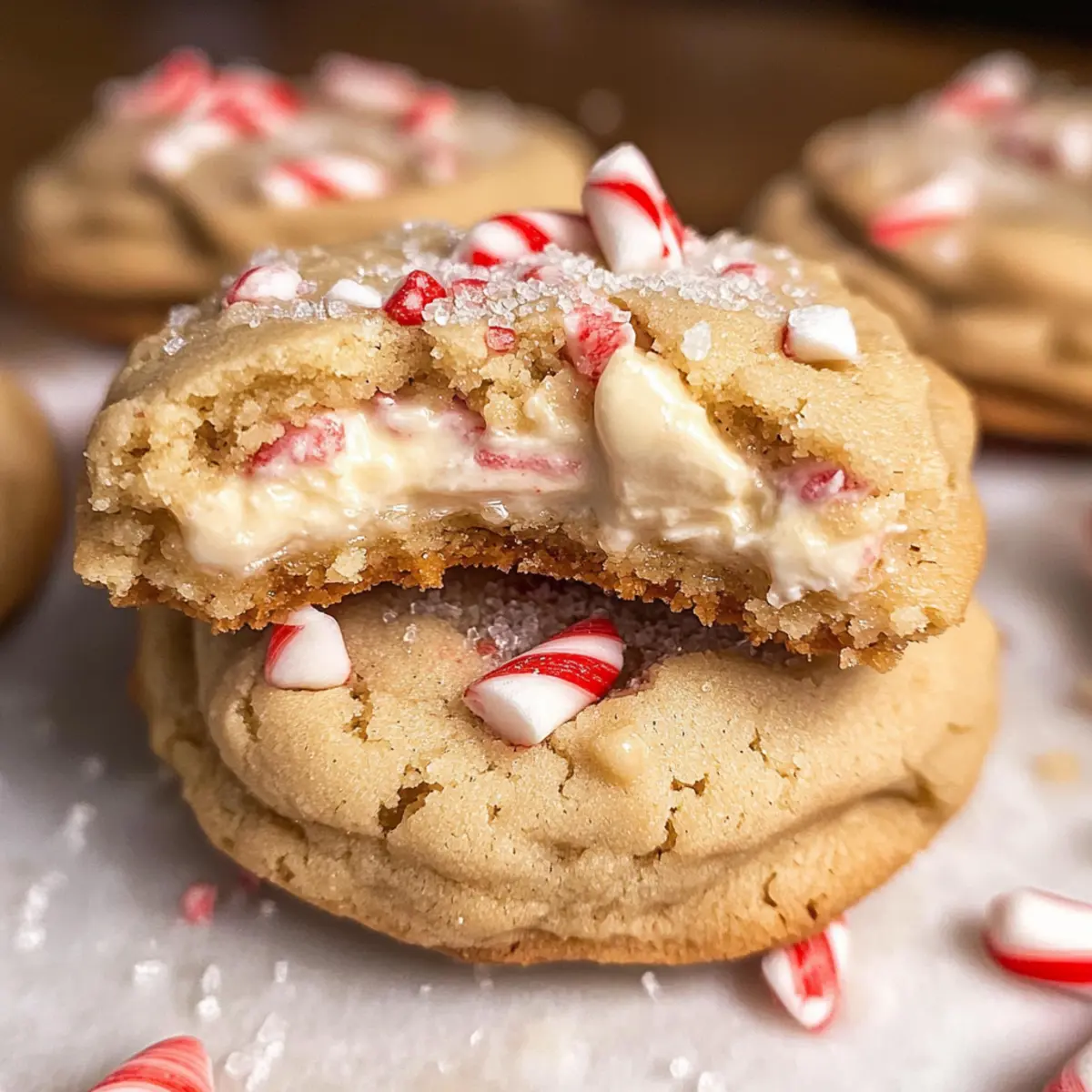 Weiße Schokolade Pfefferminz Käsekuchen Kekse für die Feiertage